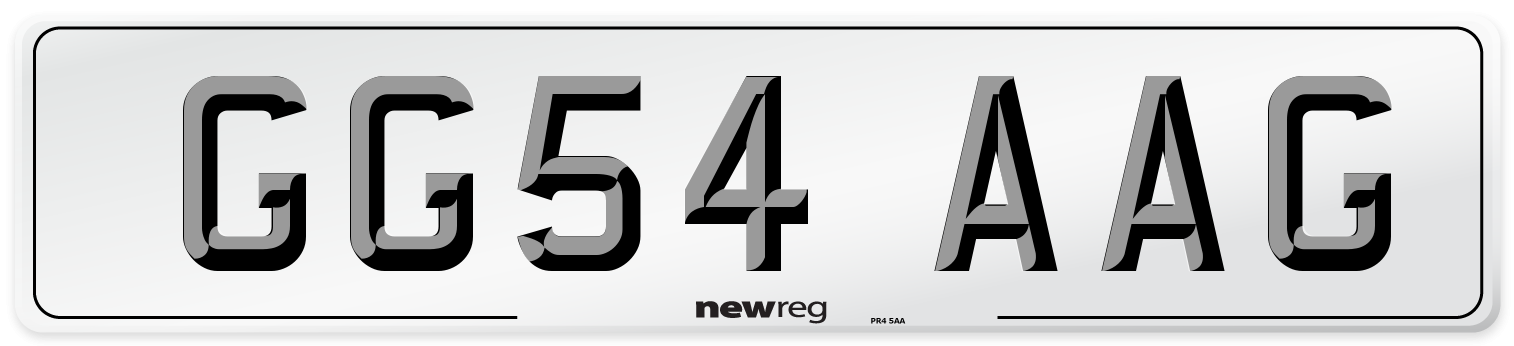 GG54 AAG Number Plate from New Reg